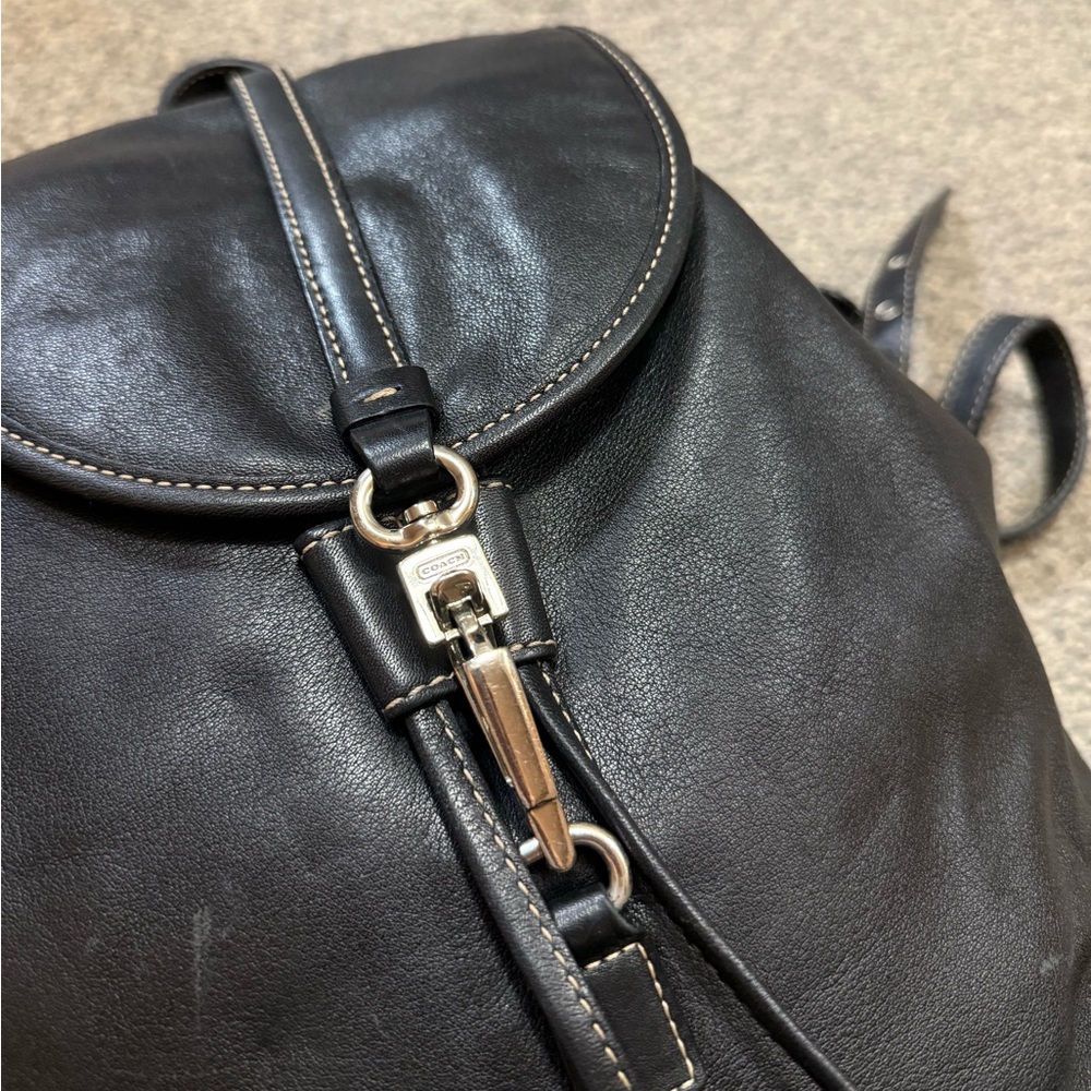 Vintage Y2K Coach Legacy Leather Black Backpack Mini Bag 9368 - Picture 8 of 11
